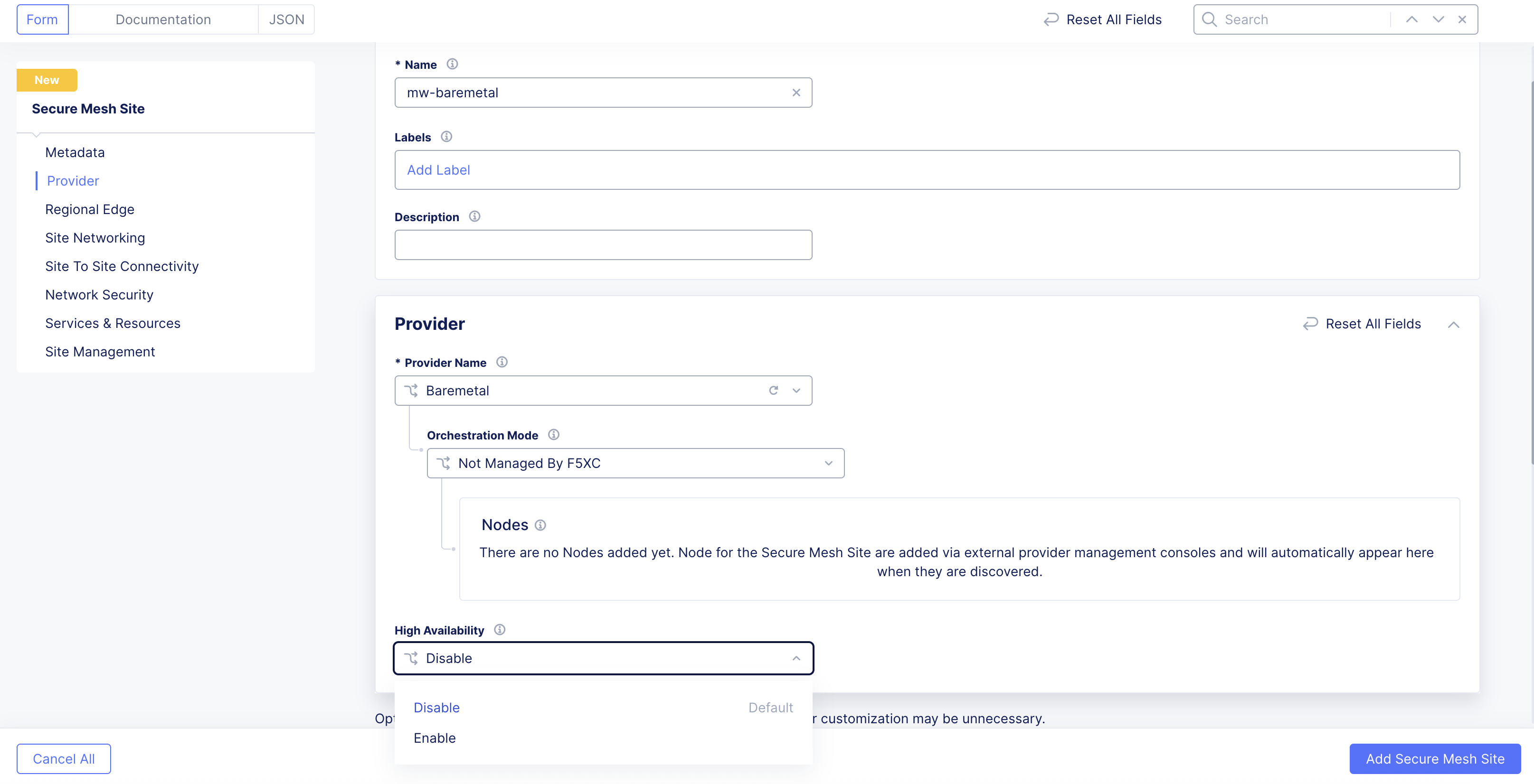 Figure: High Availability