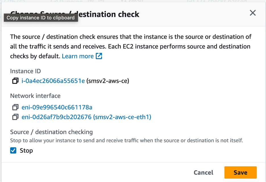 Figure: Stop Checkbox