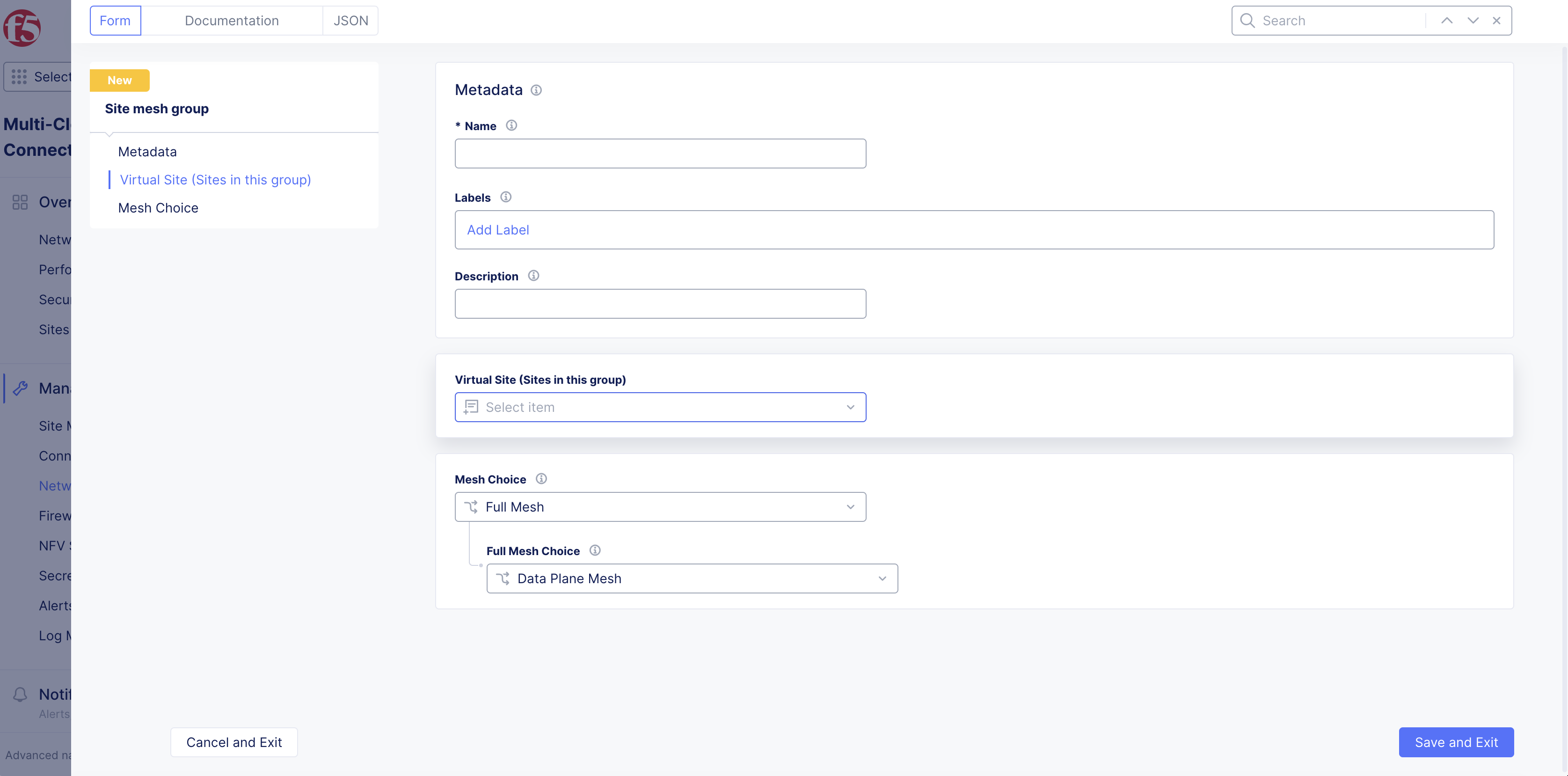 Figure: Virtual Site Site Mesh Group