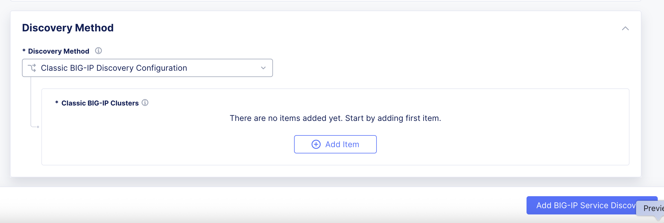Figure: Add BIG-IP Clusters