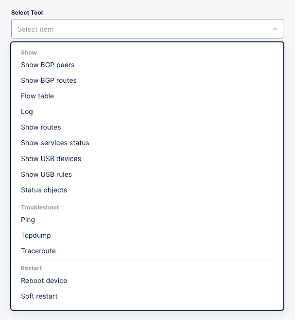 Figure: Site Tool Selection